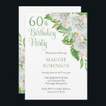 Invitación Elegantes rosas blancas | Orquídeas 60ª fiesta de<br><div class="desc">Celebrando su 60° "Fiesta del Cumpleaños" con elegantes rosas blancas y orquídeas con este diseño floral en cascada con sutiles libreto verde sabio y texto sérico. Diseño compuesto por Holiday Hearts Designs (derechos reservados). El texto del guión no es editable excepto por el diseñador. Si tiene alguna pregunta o necesita...</div>