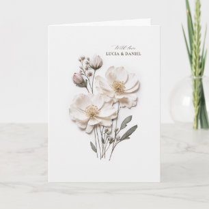 Invitación Elegantes rosas blancas que Moda Boda doblado