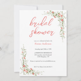 Invitación Elegantes Rosas botánicos Ducha de novia rosa