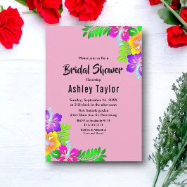 Invitación Elegantes Rosas coloridos ducha de novias con flor