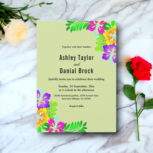 Invitación Elegantes Rosas coloridos Rústicos Bodas florales  (Subido por el creador)