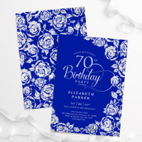 Elegantes Rosas de 70 años de la Plata Azul Real