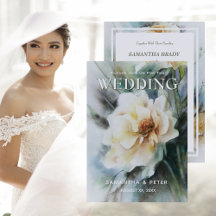 Elegantes Rosas de acuarela, Sage Green y Cream