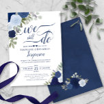 Invitación Elegantes Rosas De Boho Azules Que Aún Vemos Renov<br><div class="desc">Esta hermosa invitación a renovar el voto boda presenta un rústico diseño de moda boho con rosas acuarelas pintadas a mano en tonos azul polvoriento, marina e índigo. El texto dice "seguimos haciéndolo" y está escrito en una elegante caligrafía de escritura. Hermosa manera de invitar a tus amigos y familia...</div>