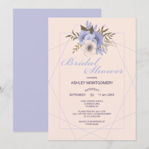 Invitación Elegantes rosas de cinco pétalos violetas para des