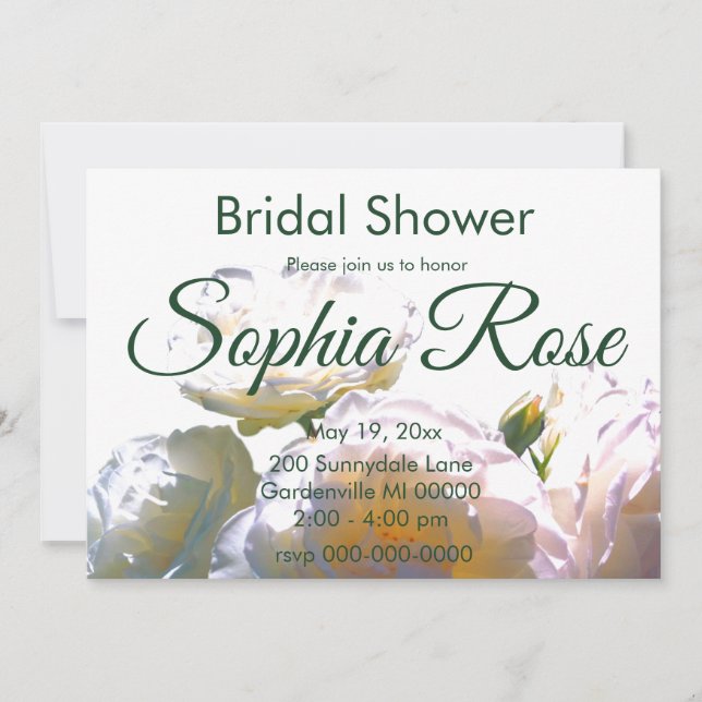 Invitación Elegantes rosas de color melocotón blanco naranja (Anverso)