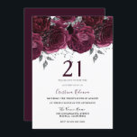 Invitación Elegantes Rosas de los Marrones de Borgoña Fiesta<br><div class="desc">Elegantes Rosas de los Marrones de Borgoña Invitación a la fiesta de cumpleaños número 21 Ver colección coincidente en la tienda de nichos y nidos</div>