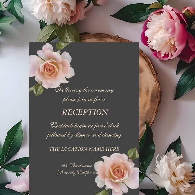 Invitación Elegantes Rosas de Moda, recepción de boda floral (Subido por el creador)