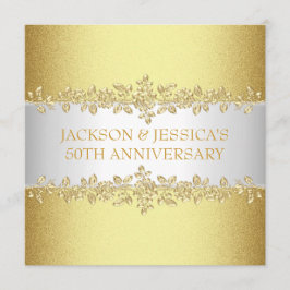 Invitación Elegantes Rosas de oro Fiesta 50 años