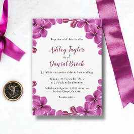 Invitación Elegantes Rosas de orquídeas moradas Boda veranieg