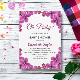 Invitación Elegantes Rosas de orquídeas púrpuras Baby Shower