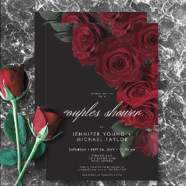 Invitación Elegantes Rosas de sangre amorosa duchas de pareja