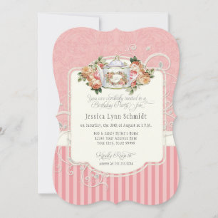 Invitación Elegantes Rosas Fiesta de té de cumpleaños
