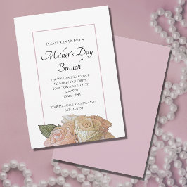 Invitación Elegantes Rosas Floral Brunch del Día de la Madre
