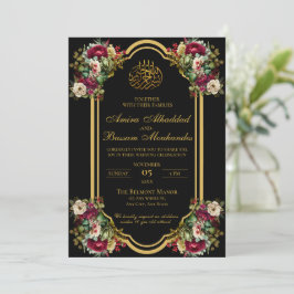 Invitación Elegantes Rosas florales Boda islámico
