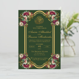 Invitación Elegantes Rosas florales Boda islámico