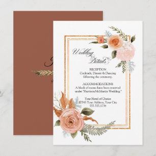 Invitación Elegantes Rosas florales detalles del Boda Bouquet