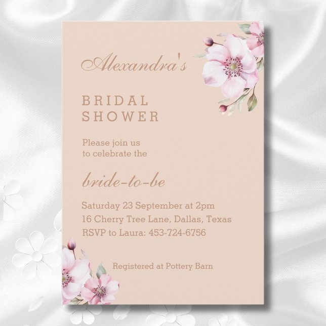 Invitación Elegantes Rosas florales rosas de Rubor ducha de n (Subido por el creador)