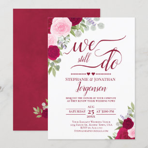 Invitación Elegantes rosas magenta rosadas que aún prometemos