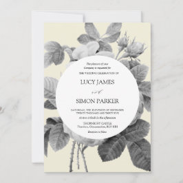 Invitación Elegantes Rosas monocromáticos de Floral Vintage