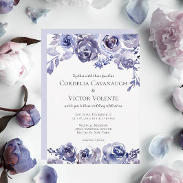 Invitación Elegantes Rosas morados Floral Noche de Boda de In