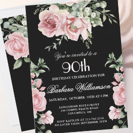Invitación Elegantes Rosas pintados a mano Fiesta de cumpleañ