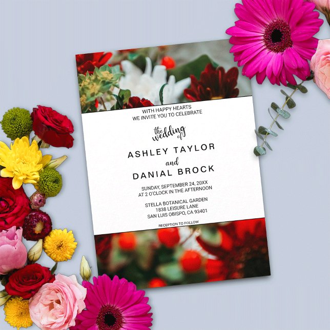 Invitación Elegantes rosas rojas florecen flores Boda floral (Subido por el creador)