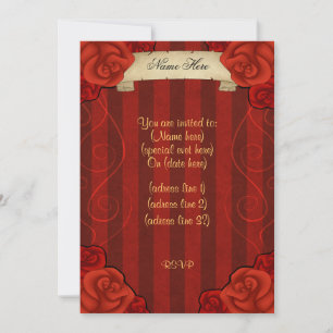 Invitación Elegantes rosas rojas góticas todas las ocasiones