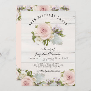 Invitación Elegantes rosas rosadas de Rubor en la fiesta de c