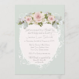 Invitación Elegantes rosas rosas suculentas marihuana Té de d