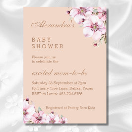 Invitación Elegantes Rosas Rubor de flores rosadas Baby Showe