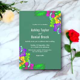 Invitación Elegantes Rosas Rústicos Bodas Verdes Florales