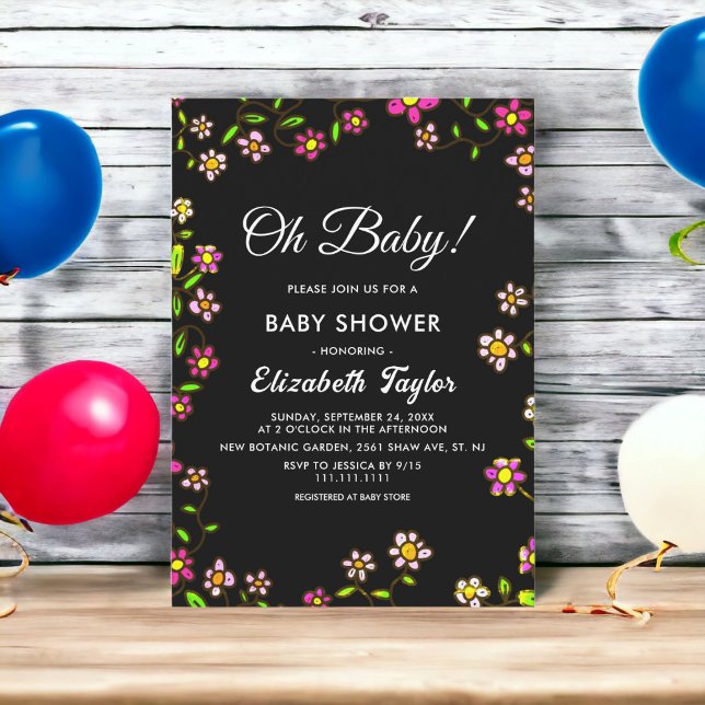 Invitación Elegantes Rosas Rústicos Encenden Baby Shower Flor (Subido por el creador)