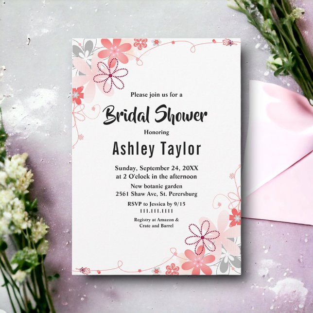 Invitación Elegantes Rosas Rústicos Verano Floral Bridal Duch (Subido por el creador)