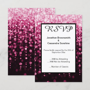 INVITACIÓN ELEGANTES RSVP DE DIAMANTE ROSA NEGRO EN CASCADA