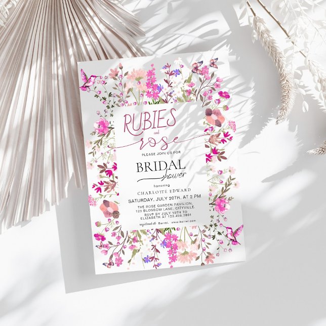 Invitación Elegantes rubias y ducha Rosa floral de novias (Subido por el creador)