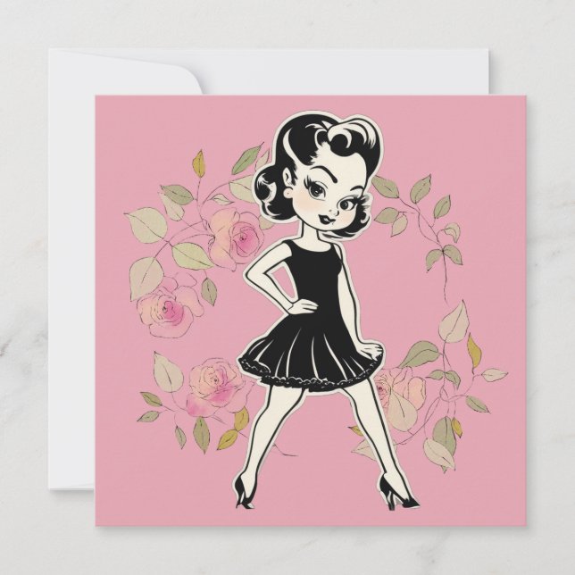 Invitación Elegantes saludos del LBD: Simplemente divino (Anverso)