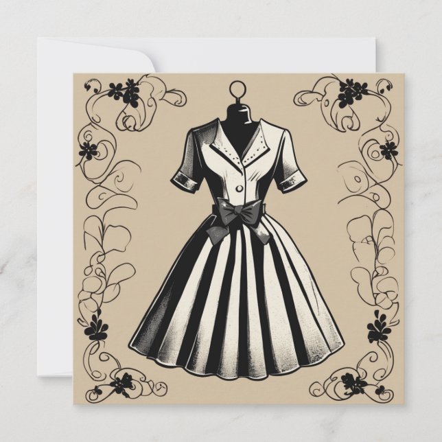 Invitación Elegantes saludos del LBD: Simplemente divino (Anverso)