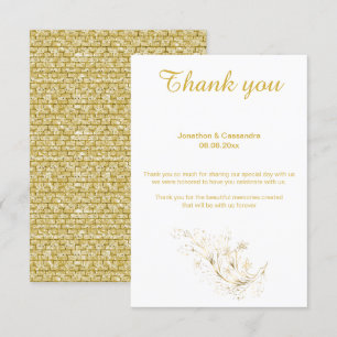 INVITACIÓN ELEGANTES SIMPLE LADRILLO DE ORO REVÉS ORO GRACIAS
