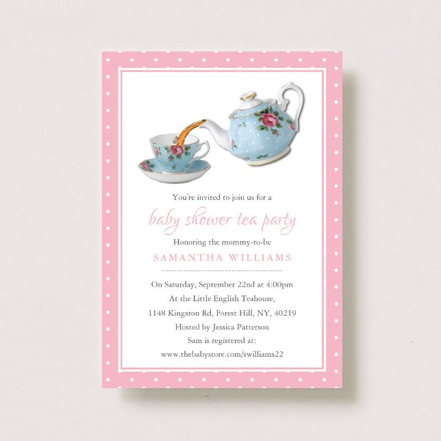 Invitación Elegantes teacups Baby Shower Tea Fiesta (Subido por el creador)