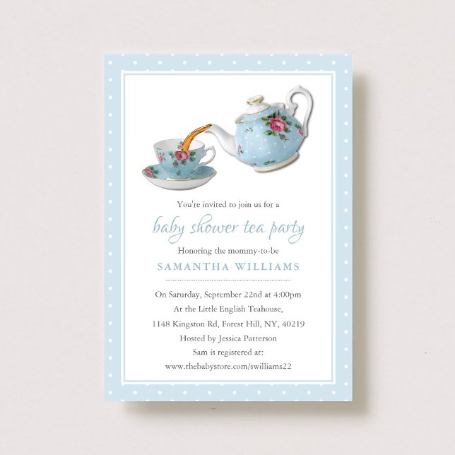 Invitación Elegantes teacups Baby Shower Tea Fiesta (Subido por el creador)