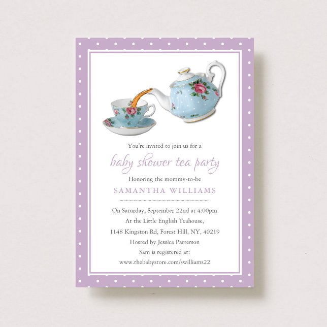 Invitación Elegantes teacups Baby Shower Tea Fiesta (Subido por el creador)