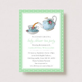 Invitación Elegantes teacups Baby Shower Tea Fiesta