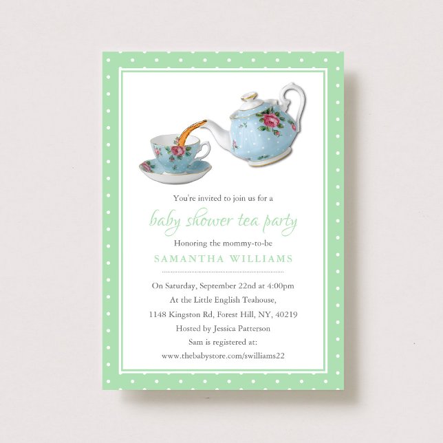 Invitación Elegantes teacups Baby Shower Tea Fiesta (Subido por el creador)