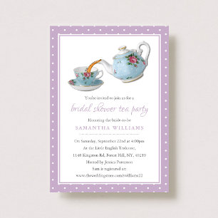 Invitación Elegantes teacups Bridal Shower Tea Fiesta