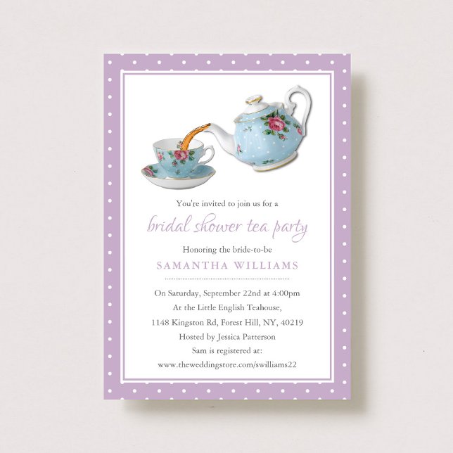 Invitación Elegantes teacups Bridal Shower Tea Fiesta (Subido por el creador)