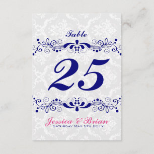 Invitación Elegantes tonos azul real florales encaje damascos