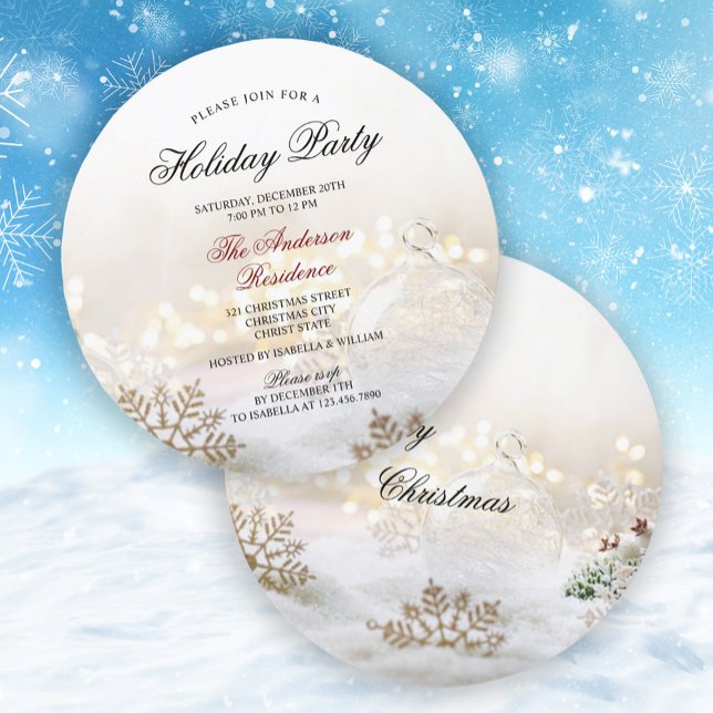 Invitación Elegantes vacaciones de Navidades de Nieve y Balbu (Subido por el creador)