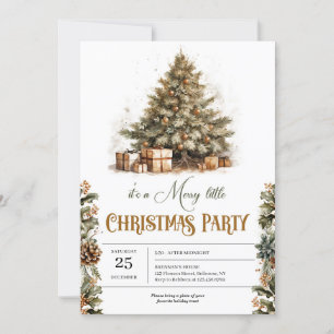 Invitación Elegantes vacaciones verdes pastel y faux doradas