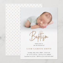 Invitación Elegantes Vieiras De Crema Dusto Crimen Bautismo I